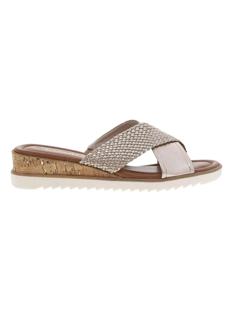 TAMARIS   Mules talon compensé bas   Doré/or