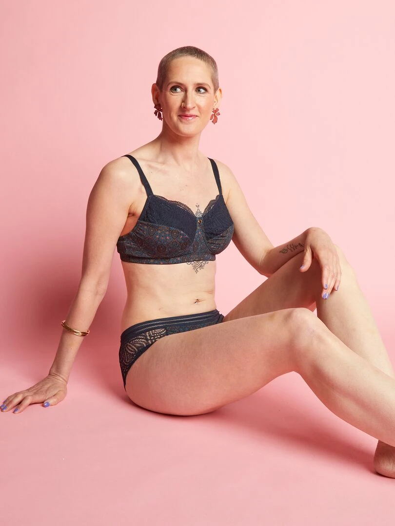Soutien gorge post opératoire Bleu