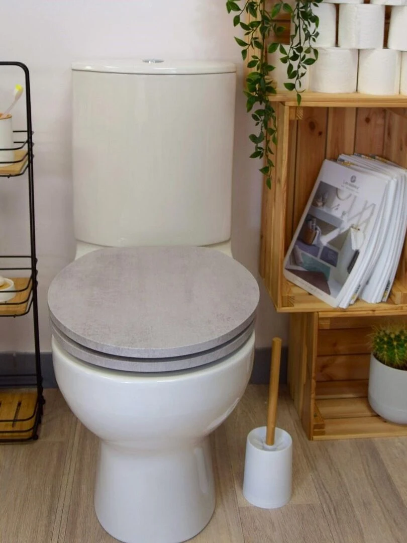 Guy Levasseur Abattant WC MDF compressé frein de chute gris 42.5cm Gris