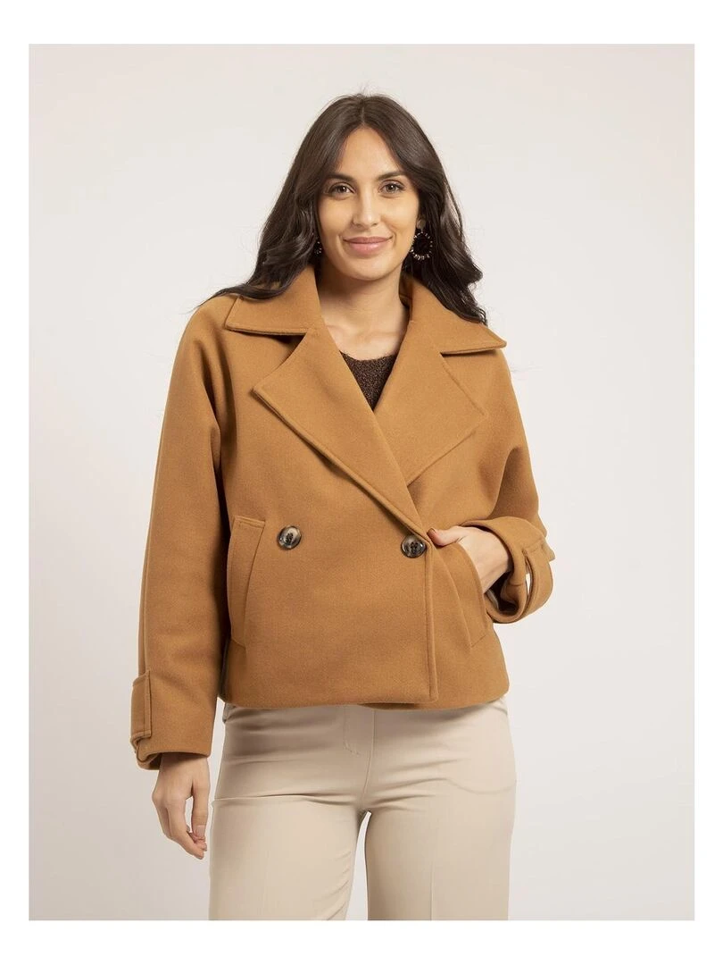 Manteau court UPALE Marron caramel