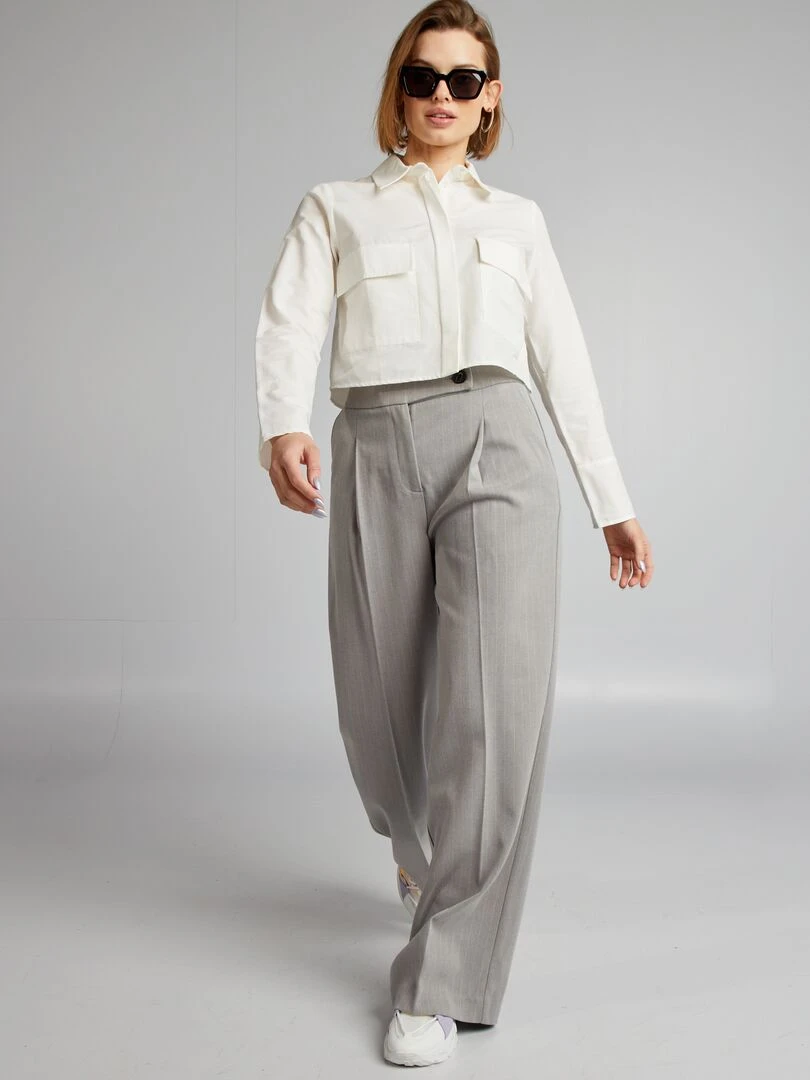 Chemise crop blanc