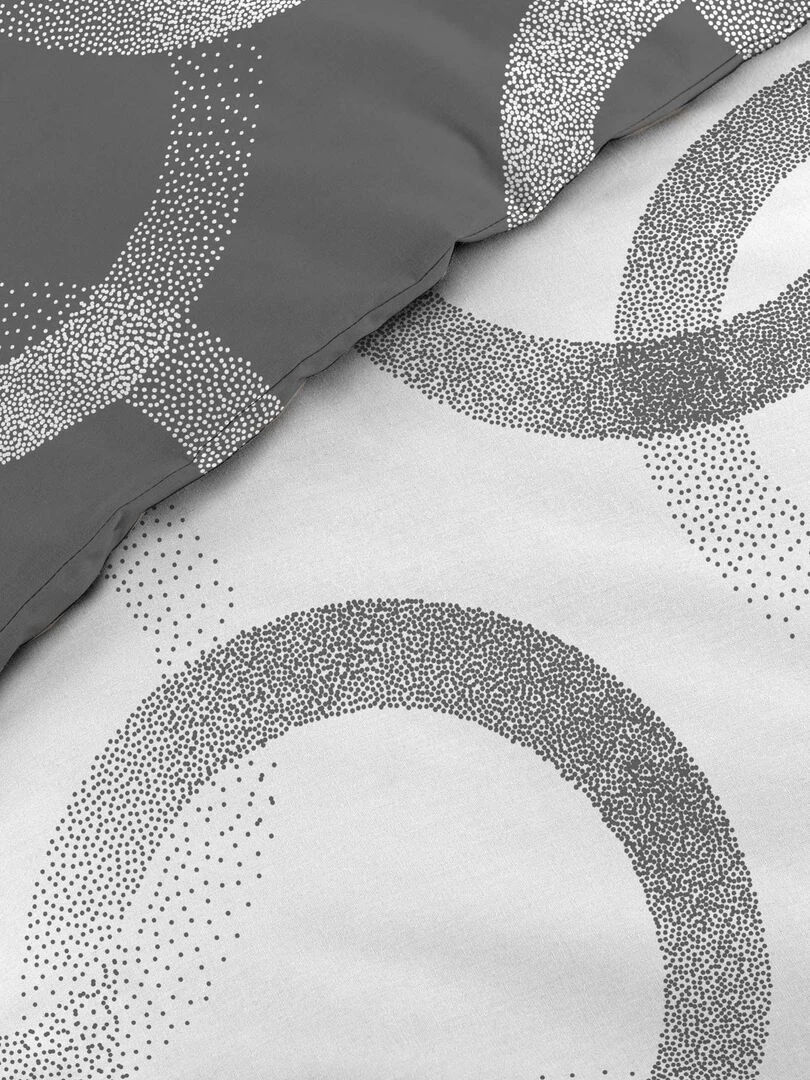 Housse couette + taies 220 x 240 cm Geo Bliss   Blanc