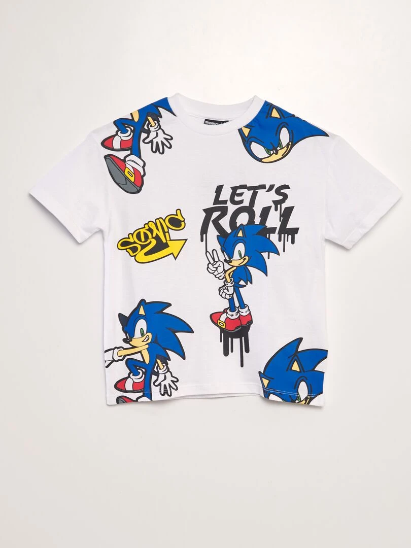 T shirt 'Sonic' manches courtes blanc