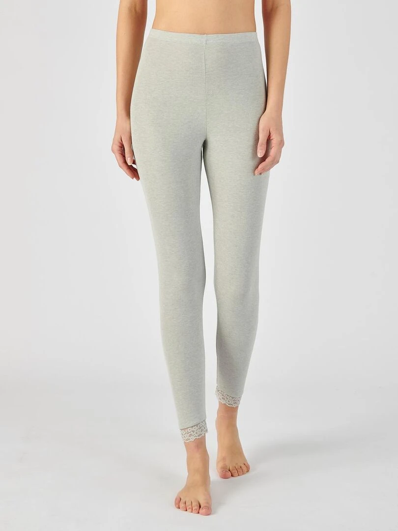 Legging long dentelle Thermolactyl Sensitive Damart Gris chiné
