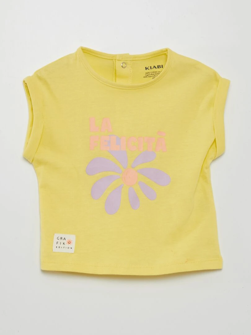 T shirt imprimé Grafik Edition Jaune
