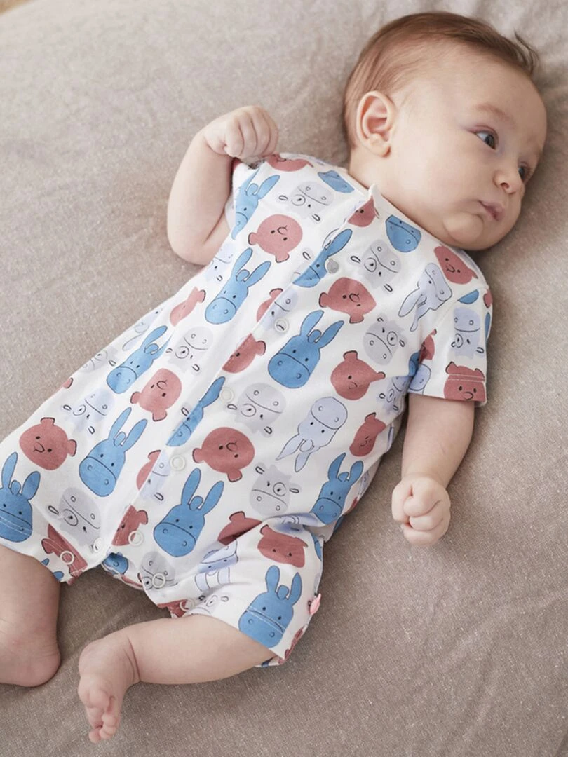 Set de 2 combishorts en coton Noukie's Bleu