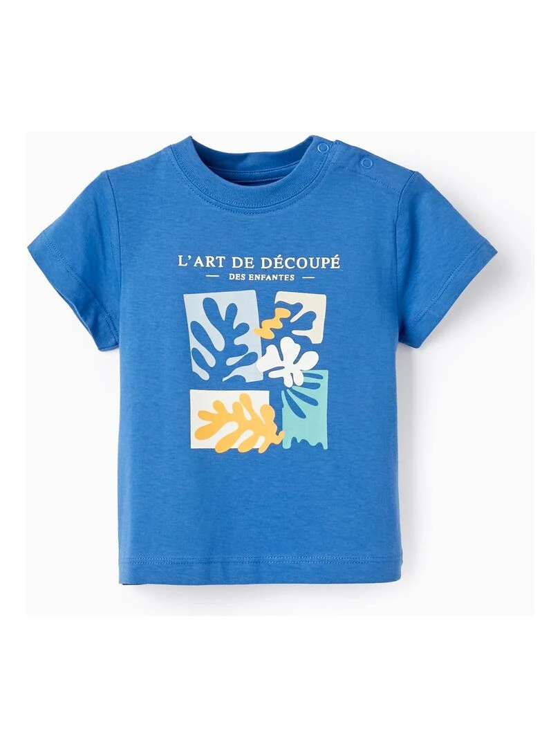 T shirt à manches courtes pour bébé garçon 'L'Art de Décopé' manches courtes MATISSE Bleu