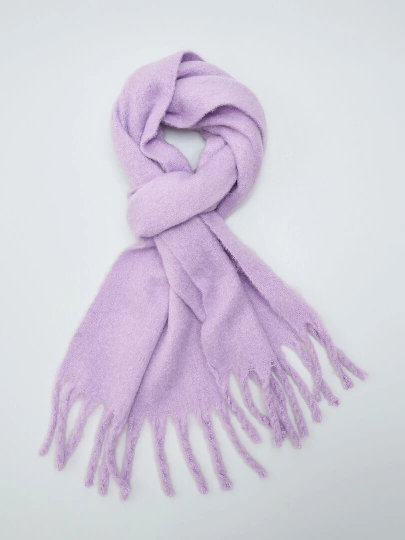 Echarpe plaid avec frange Lilas