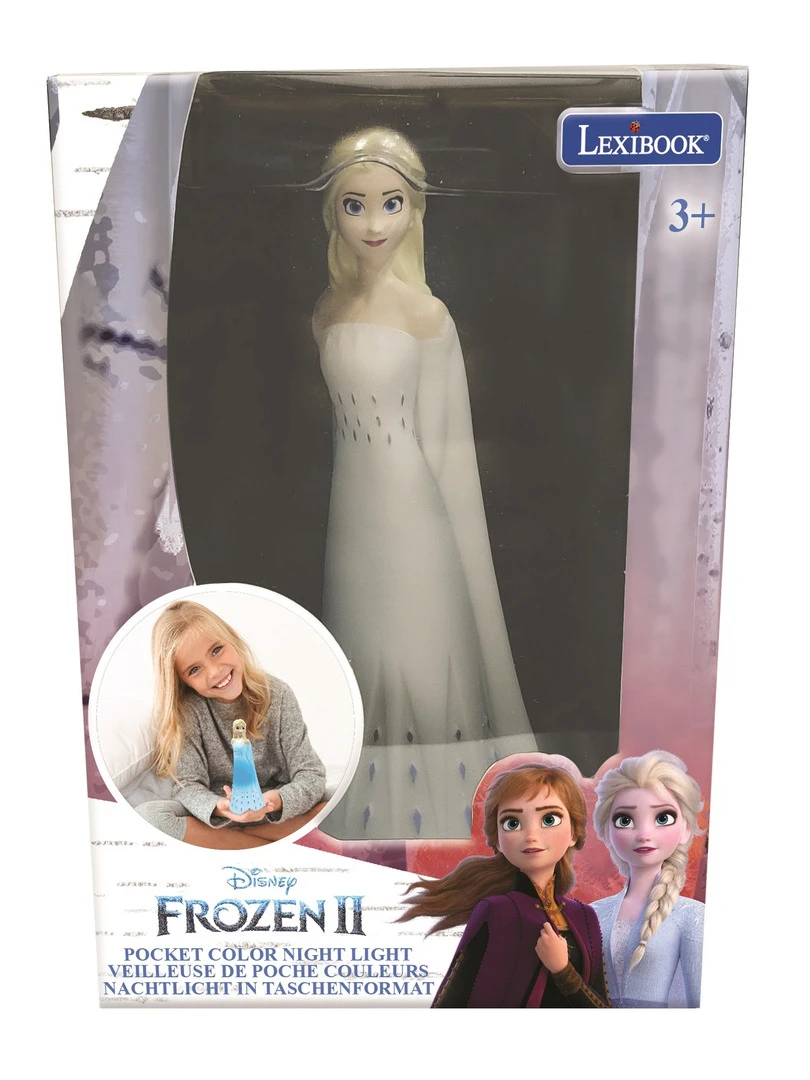 Veilleuse En 3d Avec Variation De Couleurs Design Elsa Reine Des Neiges Approx. 13cm   Transparent