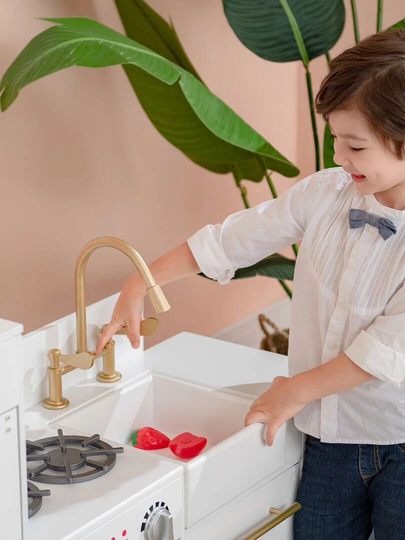 Grand jeu de cuisine blanc en bois pour enfant Teamson TD 12302WR   N/A