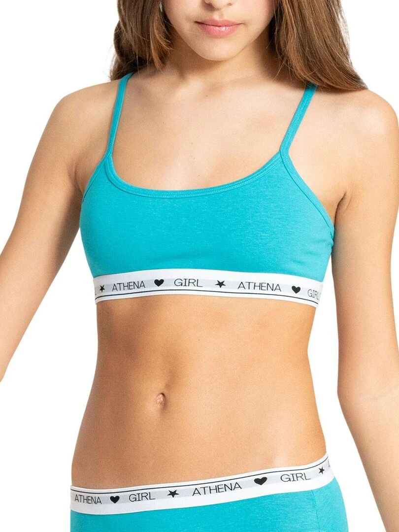 Lot de 2 brassières Coton Ultra Doux by   Fille   Bleu Gris