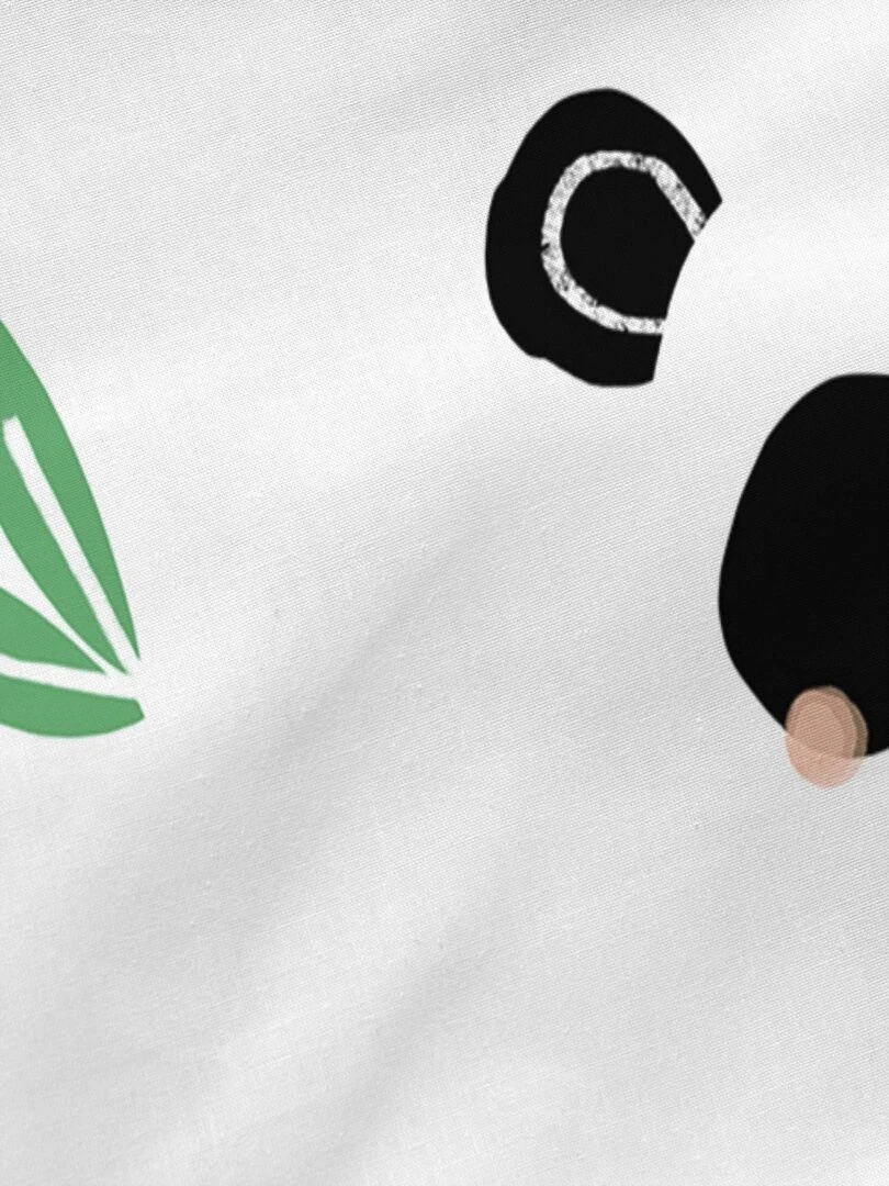 Drap housse Panda garden "Happyfriday"   Blanc
