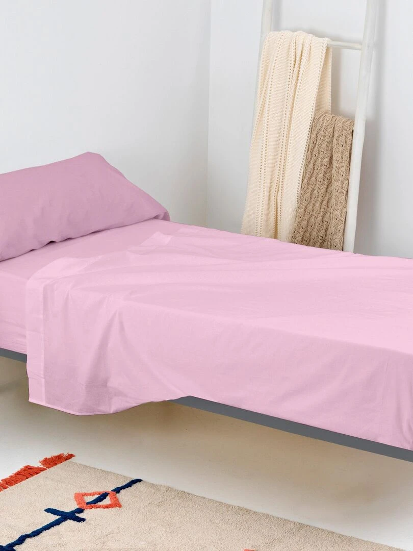 Drap housse Basic "Happyfriday"   Rose