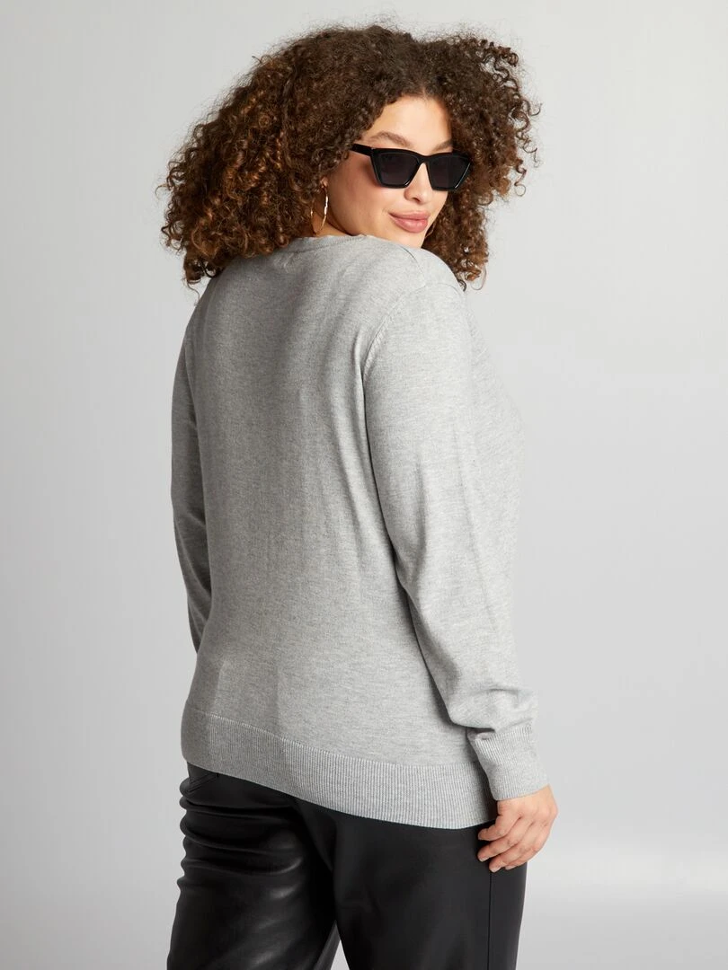 Gilet en maille fine   Gris