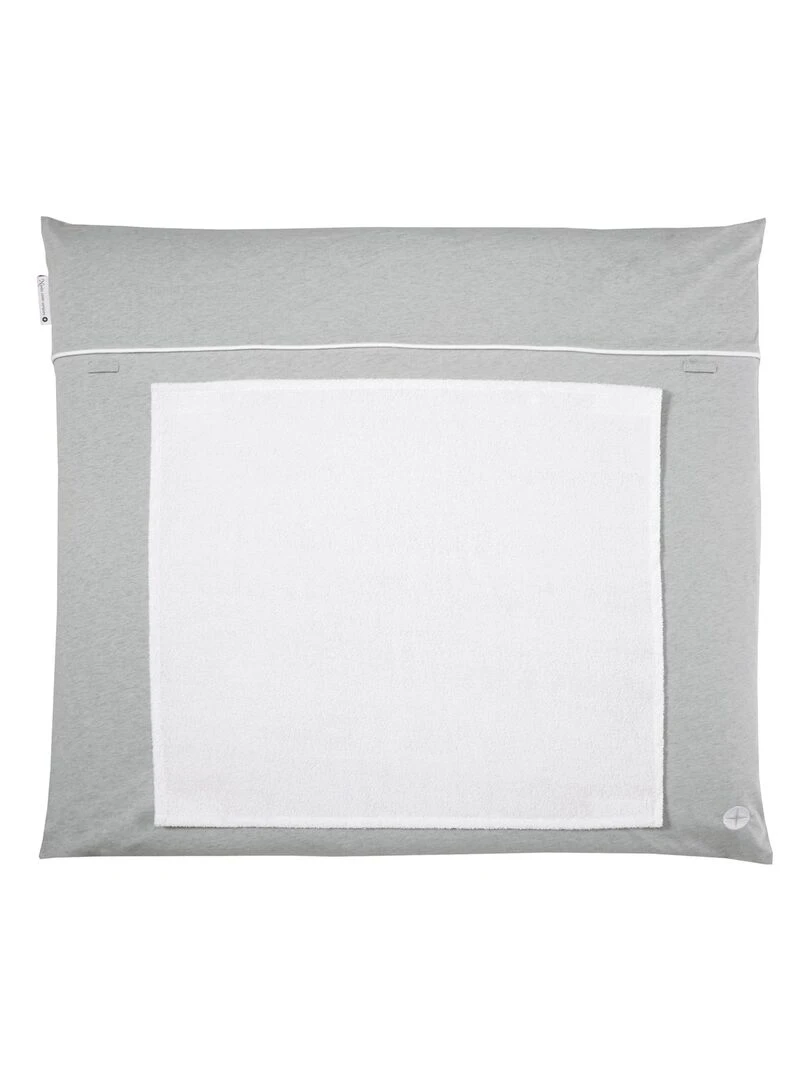Lot de 2 Housses de matelas à langer imperméable en coton blanc 46 x 52 cm Blanc