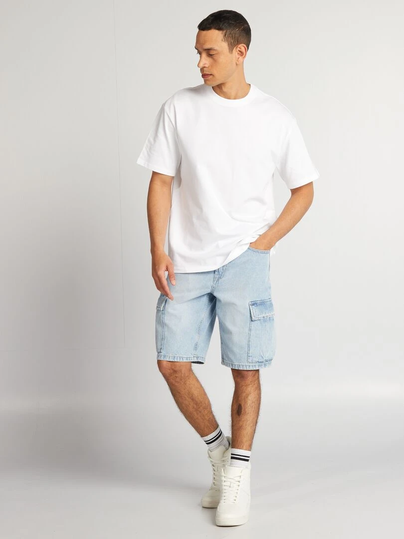 Bermuda en jean avec poches Bleu