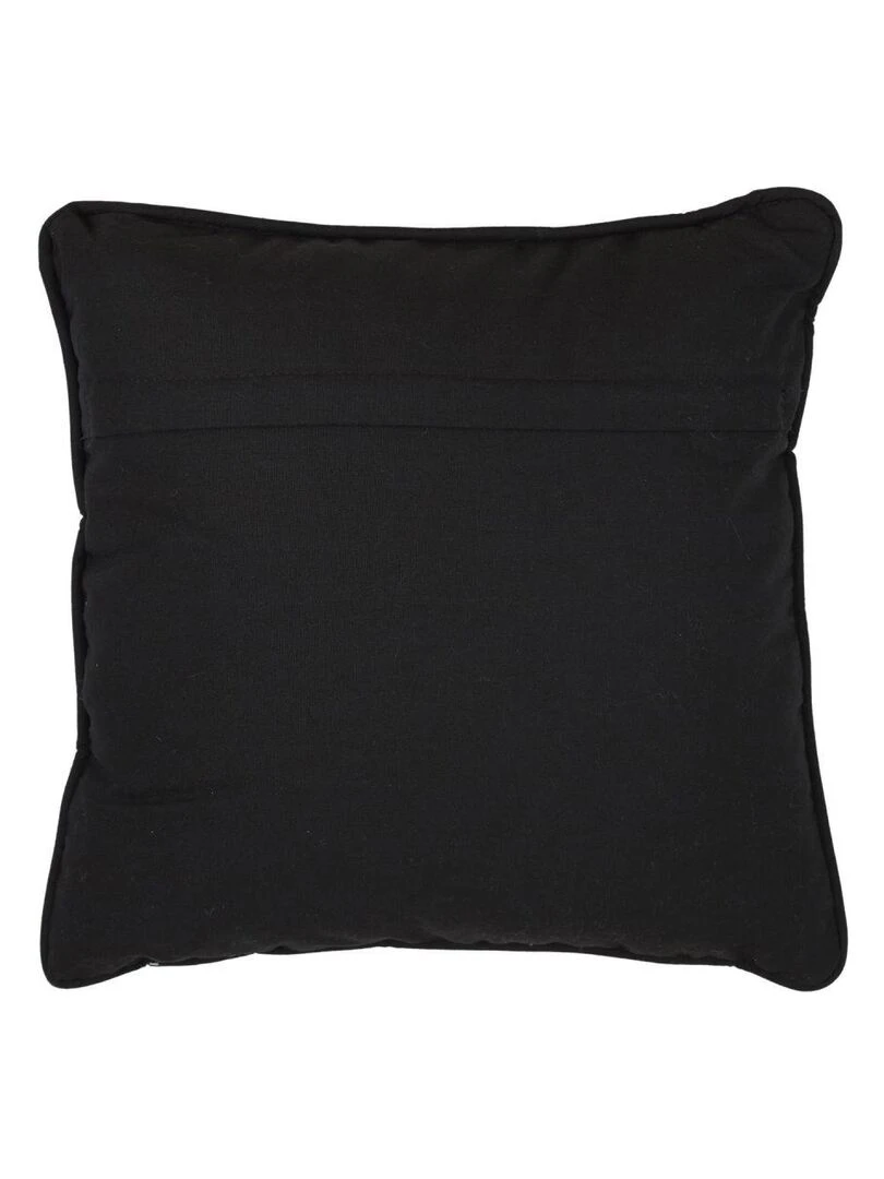 Coussin patchwork noir et blanc déhoussable 40x40 cm Blanc Noir