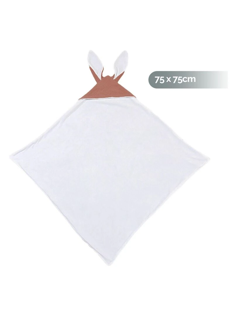 Cape sortie de bain intérieur 100 % coton Lapin Monsieur Bébé Rose