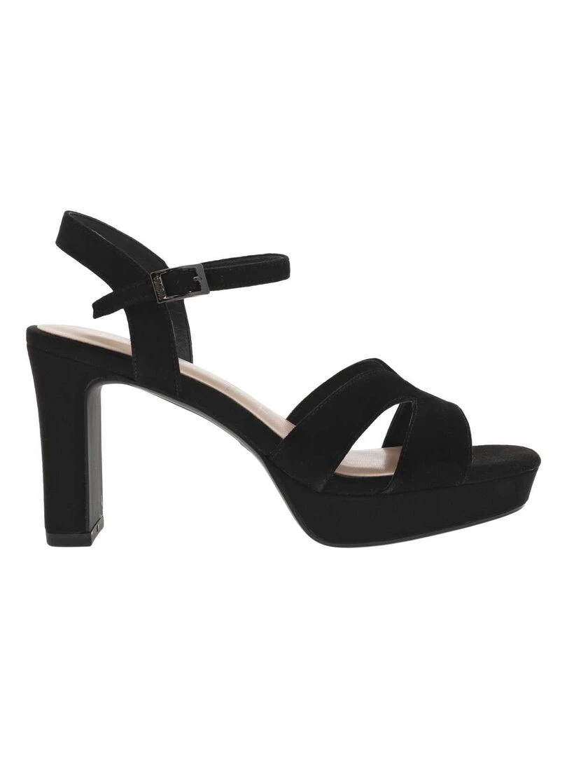 TAMARIS Nu pieds cuir talon bloc Noir
