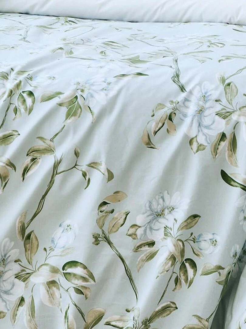 Housse de couette en percale de coton au style anglais   Bleu céladon