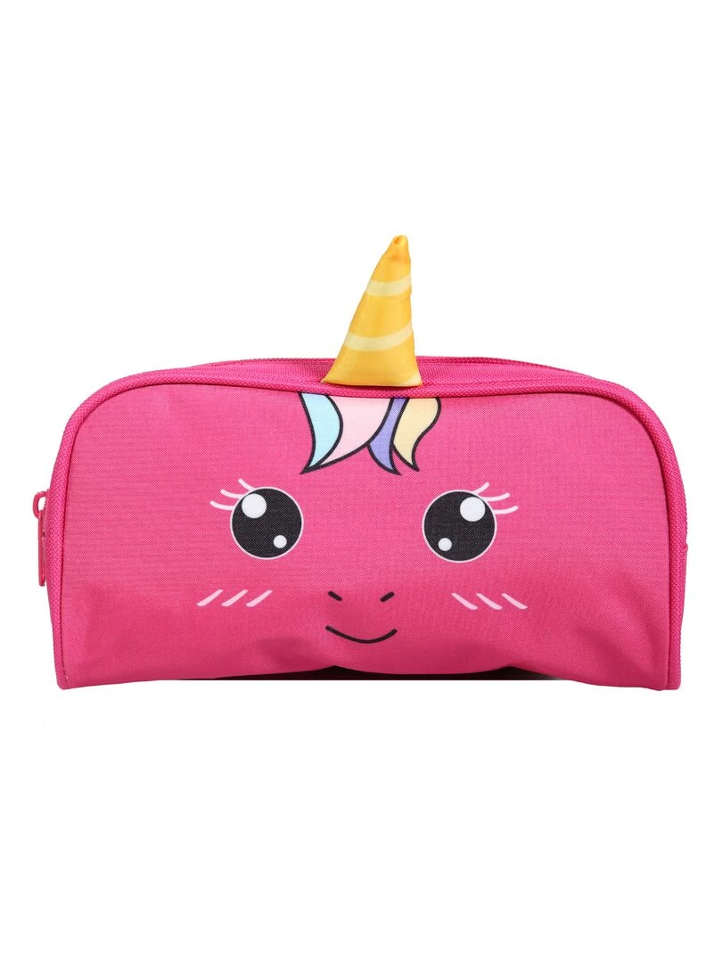 BAGTROTTER Trousse scolaire rectangulaire Kids Rose Licorne Rose