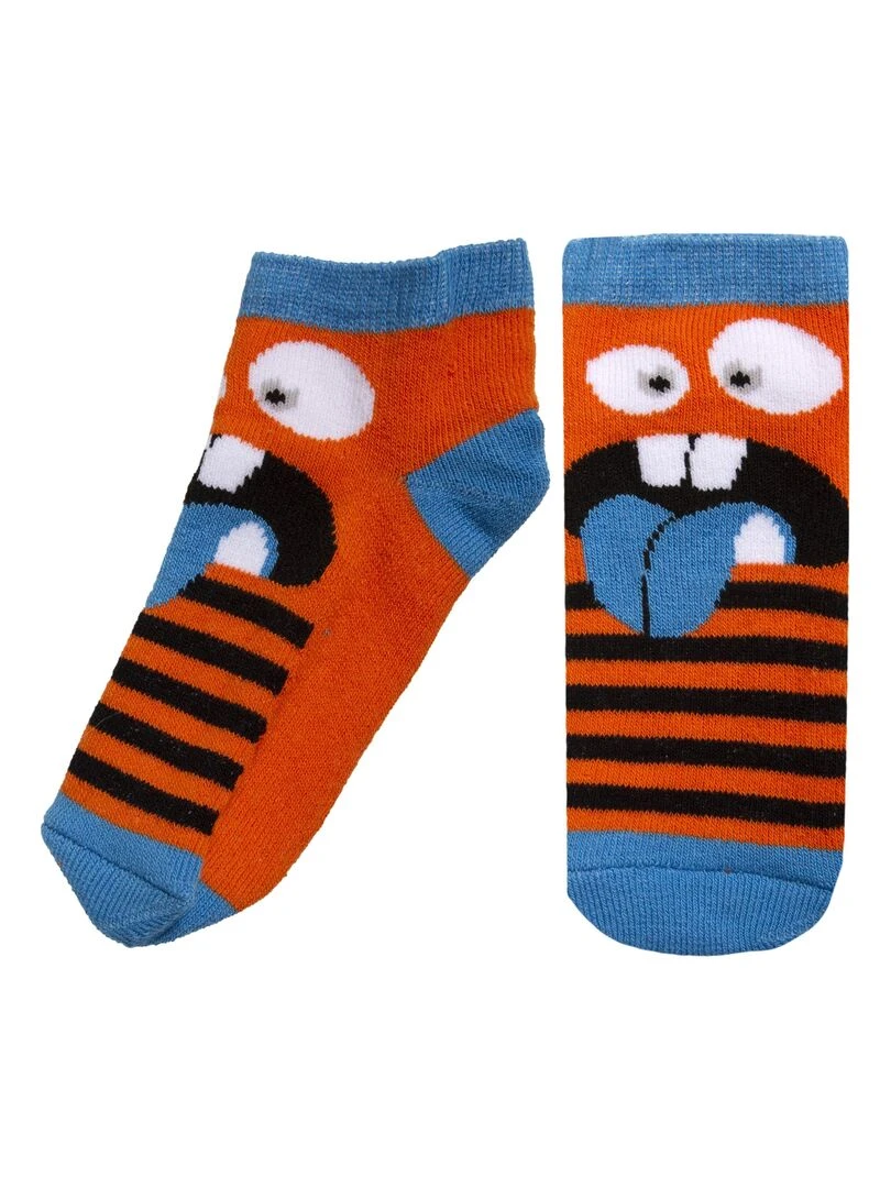 Chaussettes antidérapantes Enfant Monstre 19/26 Orange