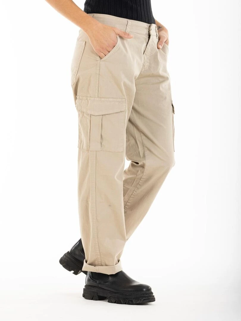 Pantalon stretch coupe cargo BABE 'Rica Lewis' Beige