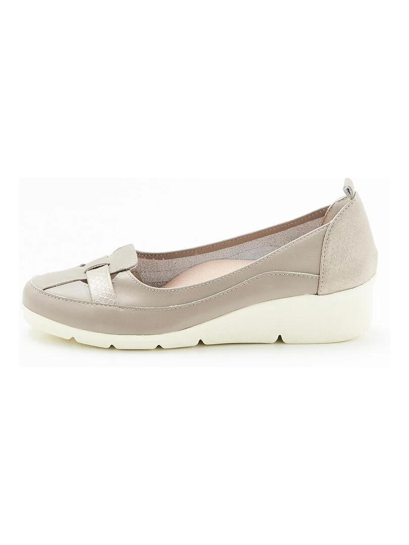 Mocassins fantaisie compensés Amortyl Damart Taupe