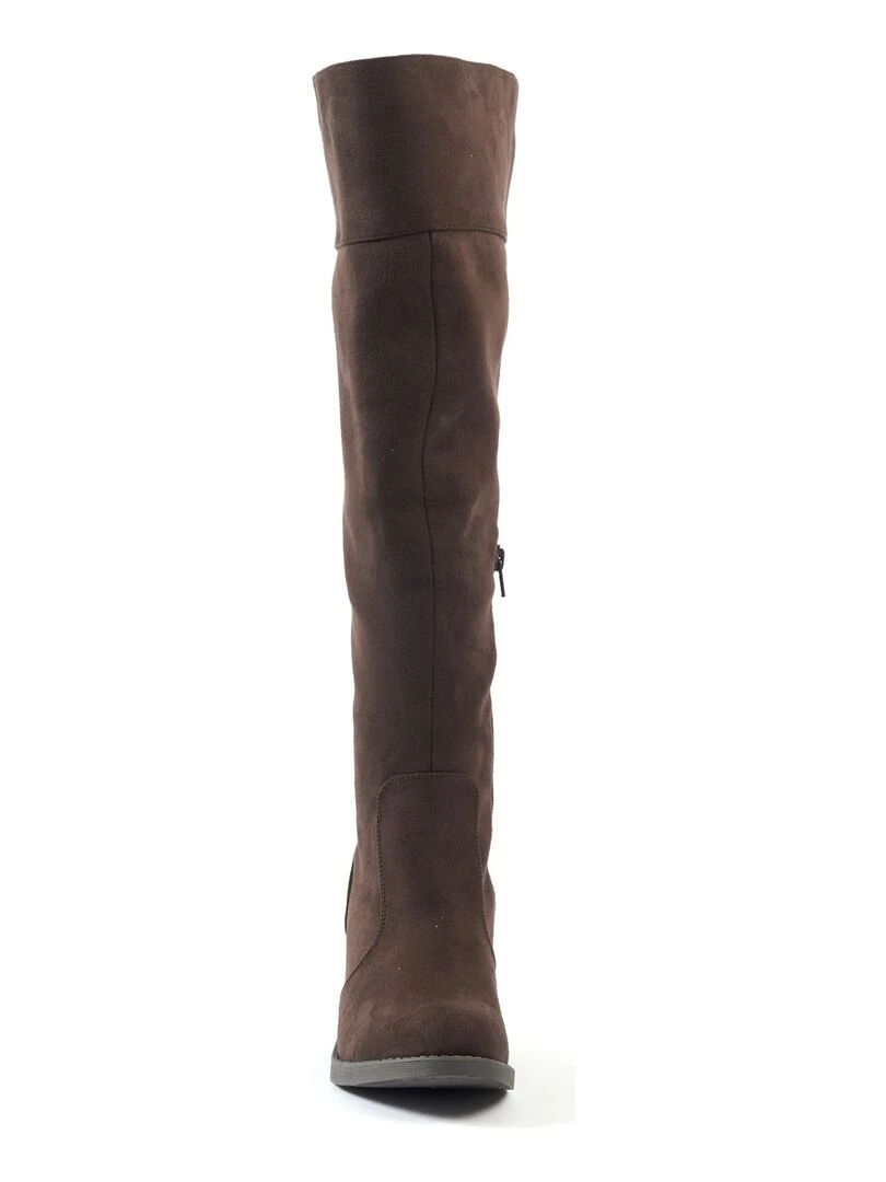 Gabylou   Bottes XL pour mollets larges   Modele Nathalie   Marron foncé