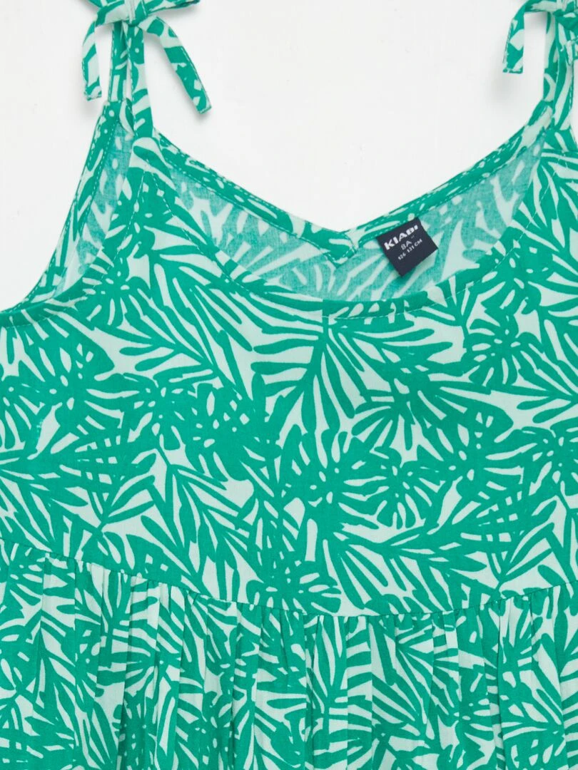 Robe à motif   Bleu vert