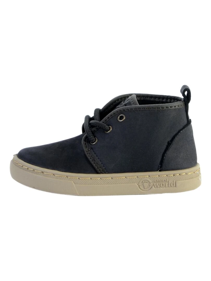 Basket Cuir Enfant Natural World Safari On Nappa Noir