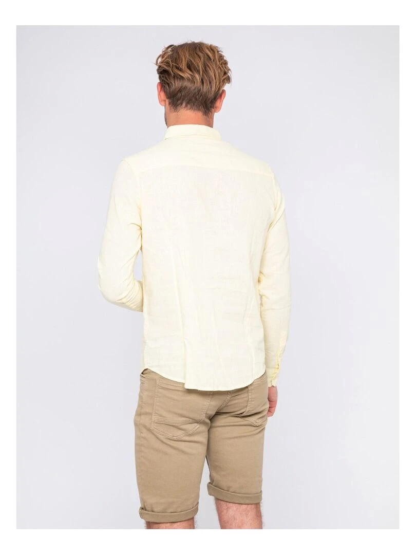 Chemise manches longues lin et coton DALICOT Jaune
