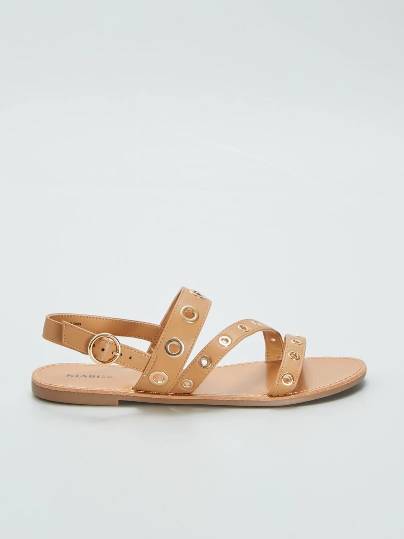Sandales à oeillets Marron