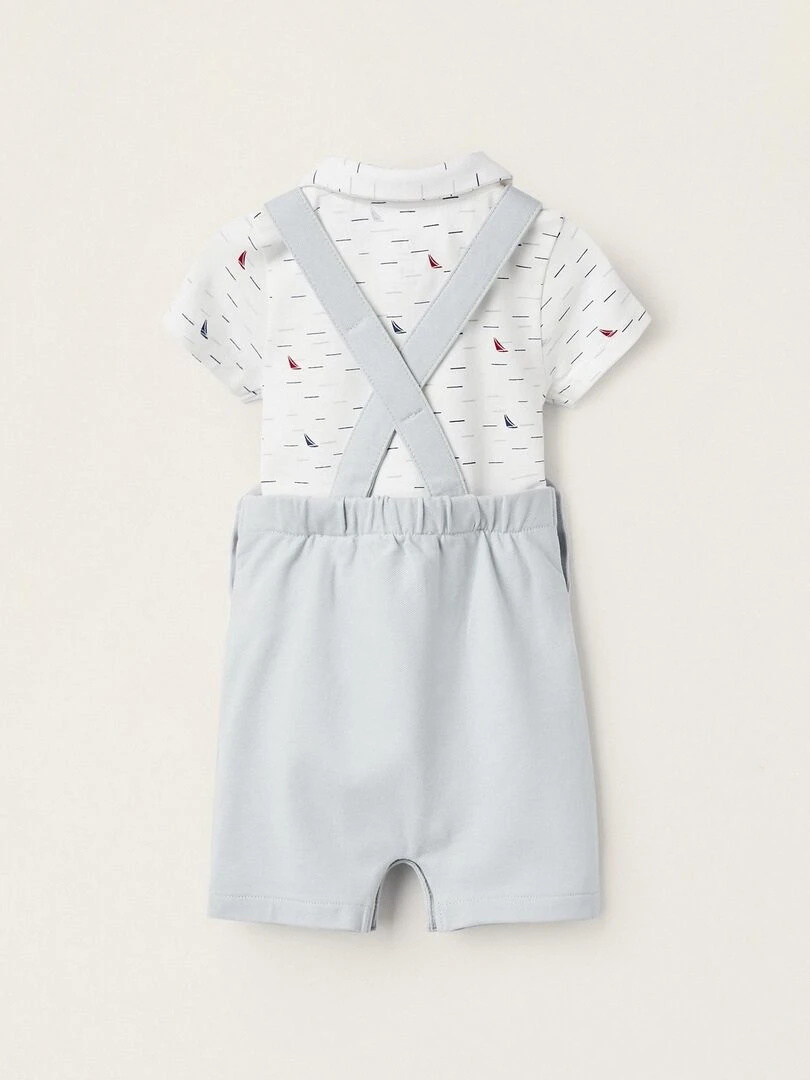 Body + Combinaison pour Nouveau Né 'Sail Boat' Blanc