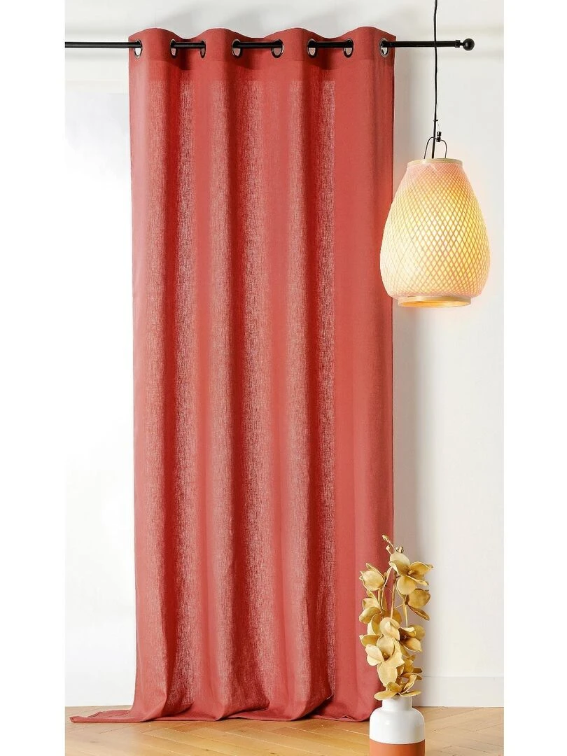 Rideau tamisant en poly/lin Rose clair