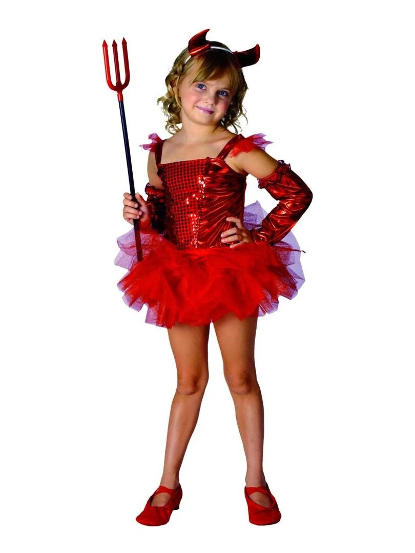 Déguisement Diablesse Tutu Halloween enfant Rouge