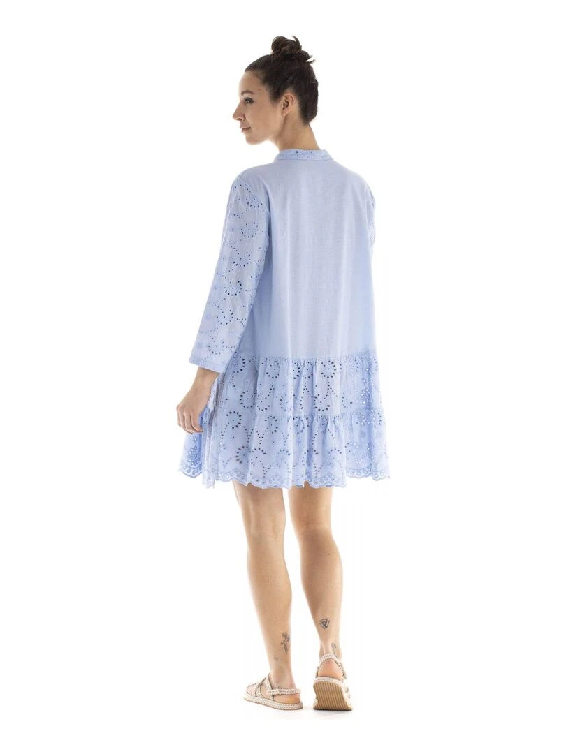 Robe mao RAISSA Gérard Pasquier Bleu ciel
