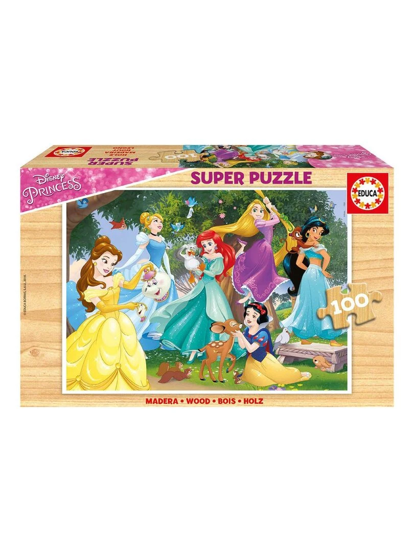 Puzzle 100 pièces en bois : Princesses Disney N/A