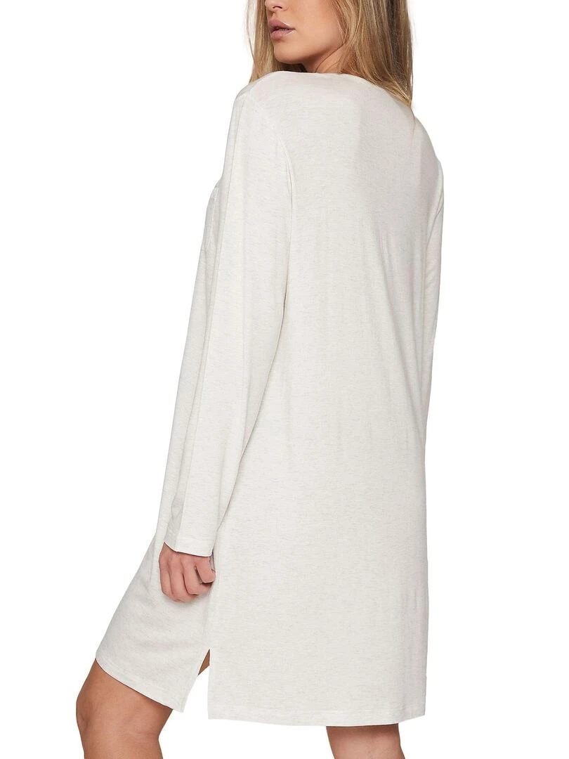 Chemise de nuit manches longues Lace Night Gris