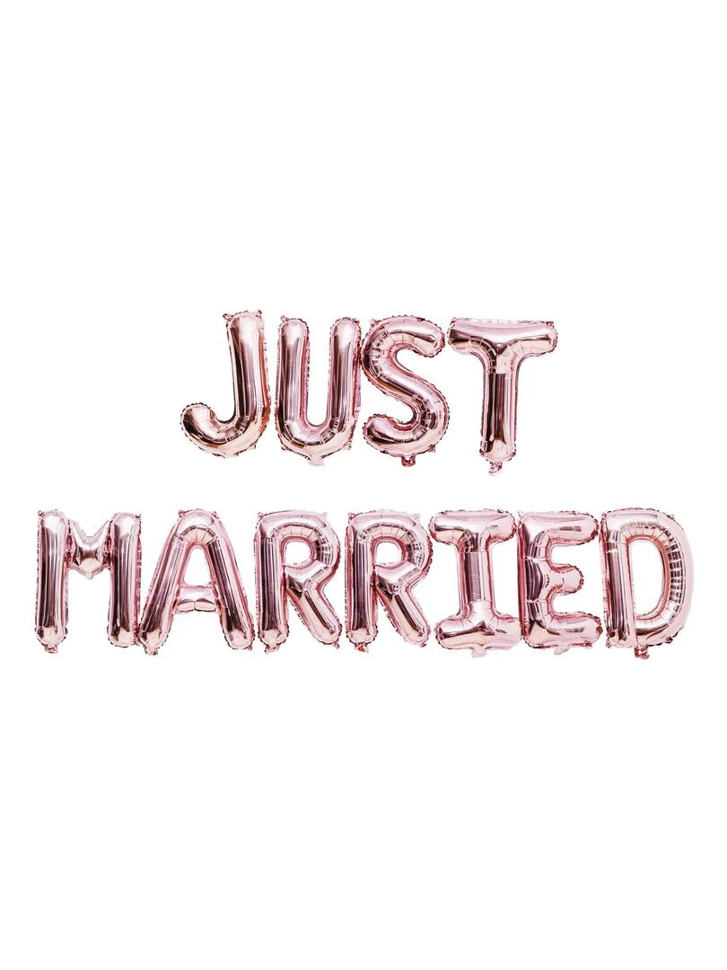 Ballons Aluminium Mariage Just Married Rose 36 cm Rose