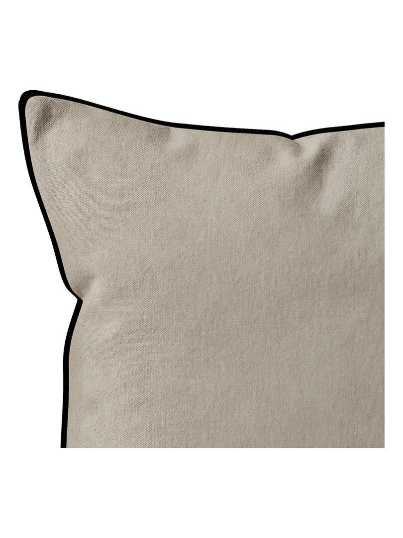 Coussin Bohème uni passepoilé Beige