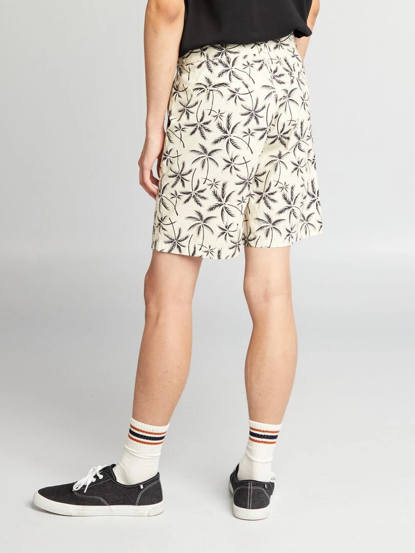 Short en coton imprimé   Beige