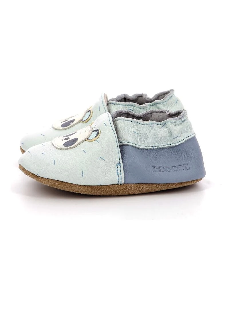 Chaussons Cuir Panda Master   Bleu