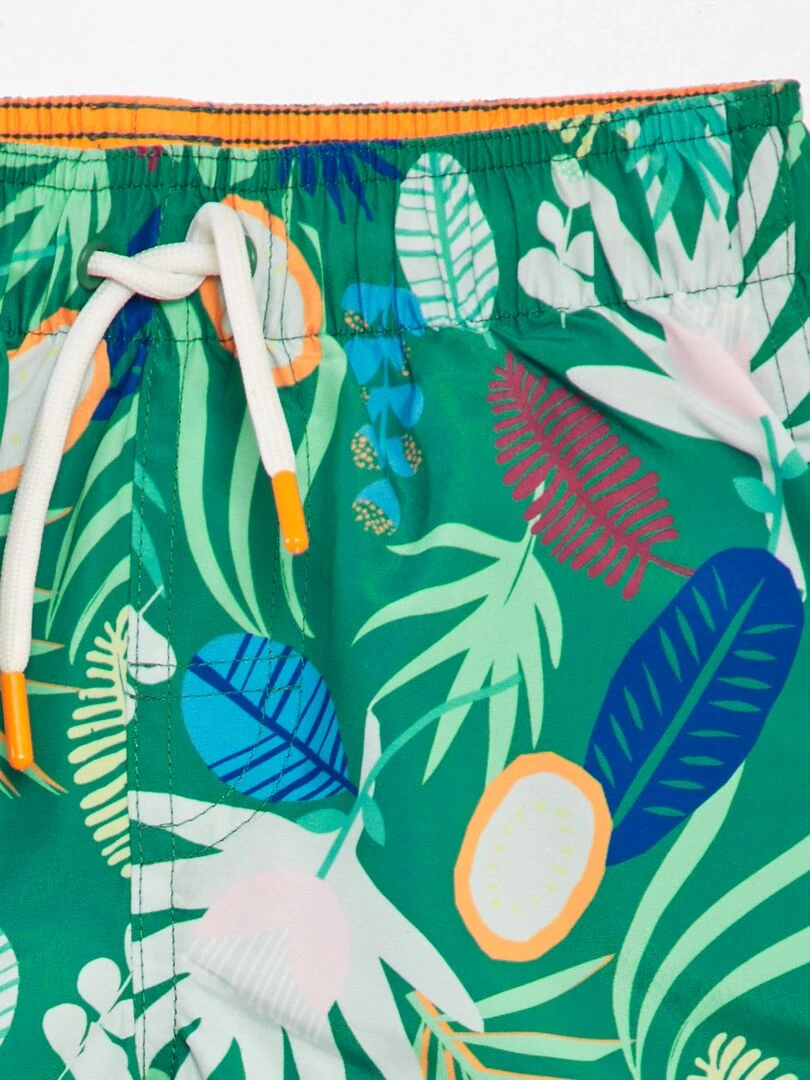 Short de bain imprimé Vert foncé