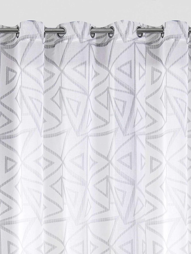 Paire de voilages aux motifs triangles Gris clair