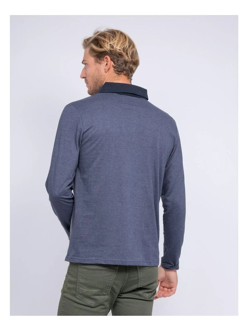 Polo manches longues pur coton PELWIS Bleu marine