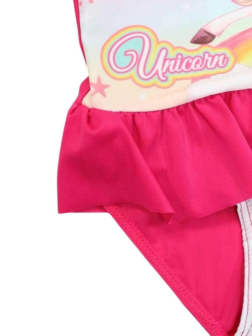 Disney   Maillot De Bain fille imprimé Unicorn Valley   Rose fushia