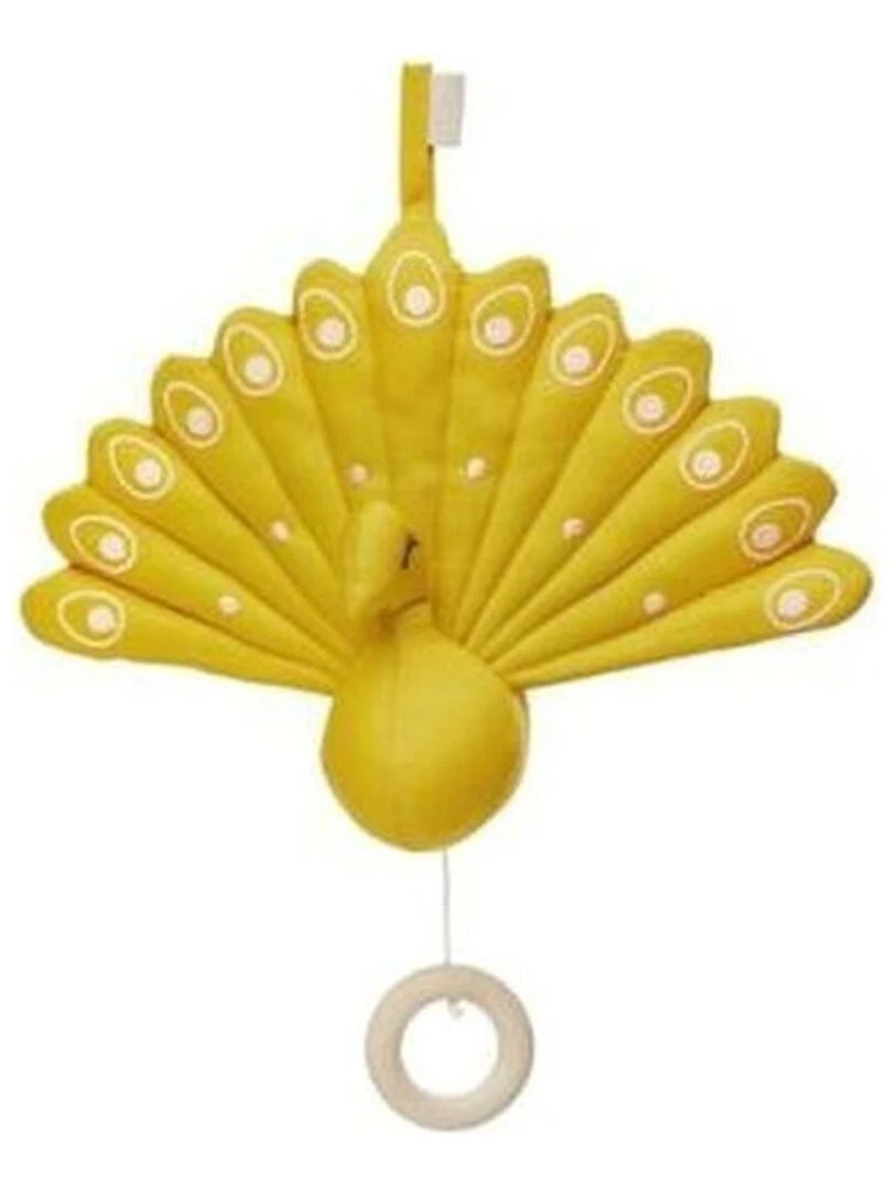 doudou CamCam Paon Jaune Moutarde Peacock Musical Jaune