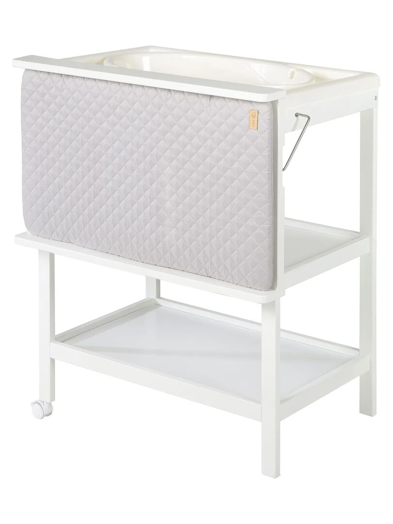 ROBA Table à Langer avec Baignoire Bébé 2en1 + Matelas à Langer Hydrofuge roba Style Gris Blanc Gris
