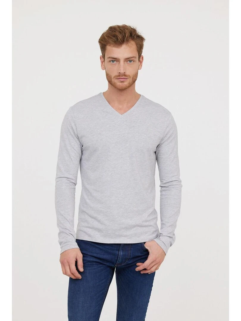 Lee Cooper T Shirt manches longues coton regular AJESSY Bleu